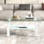 Table basse en verre trempé transparent 2, salon pour table moderne d'intérieur 2, avec structure stable
