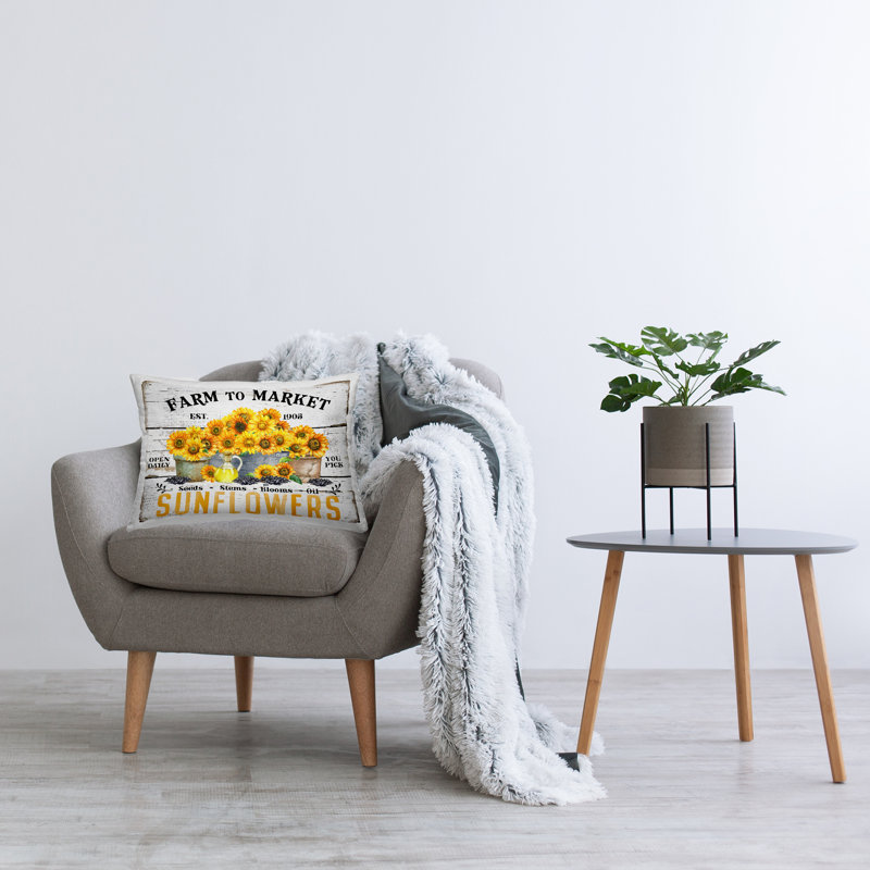 Coussin Farm To Market Sunflowers