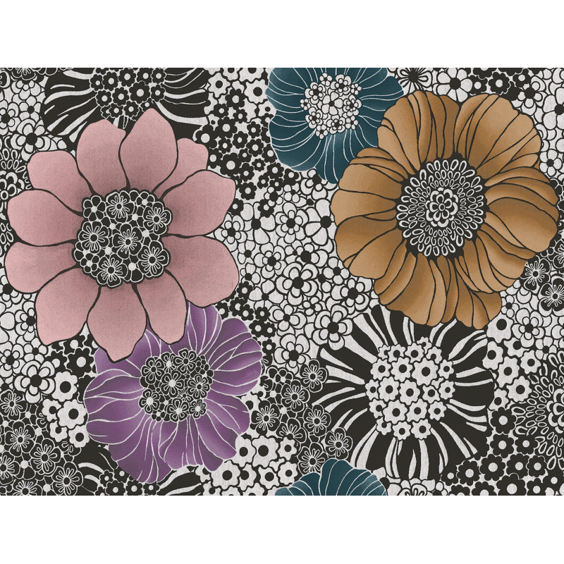 Papier peint adhésif Anemones, Rose