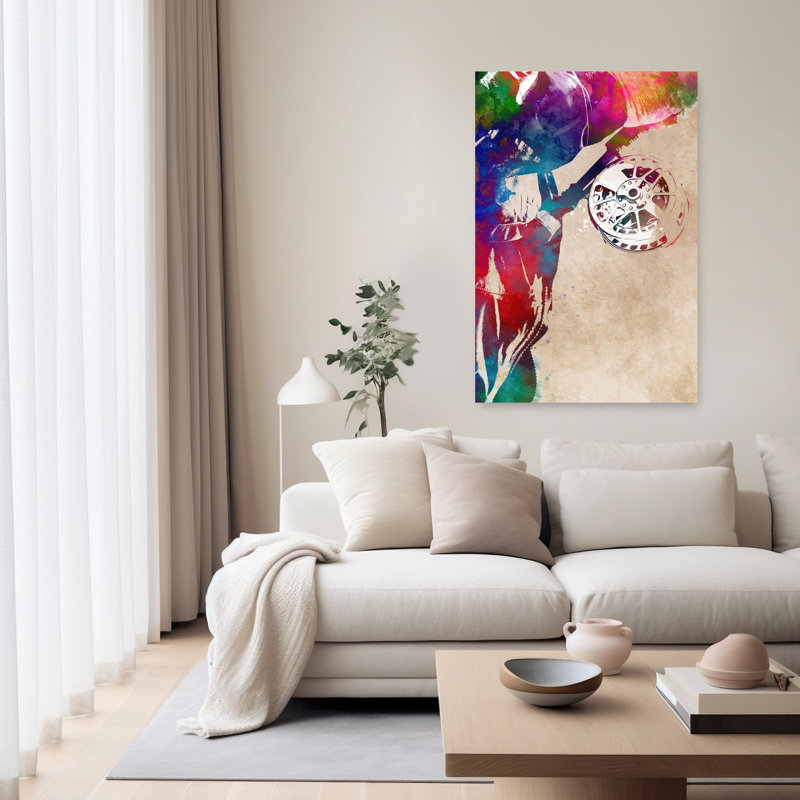 «Vibrant Discus Throw», art mural contemporain, 60" H x 40" W