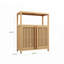 Armoire de rangement en bambou à grande capacité avec tablettes pour la salle de bain et le salon, écologique et peu encombrante