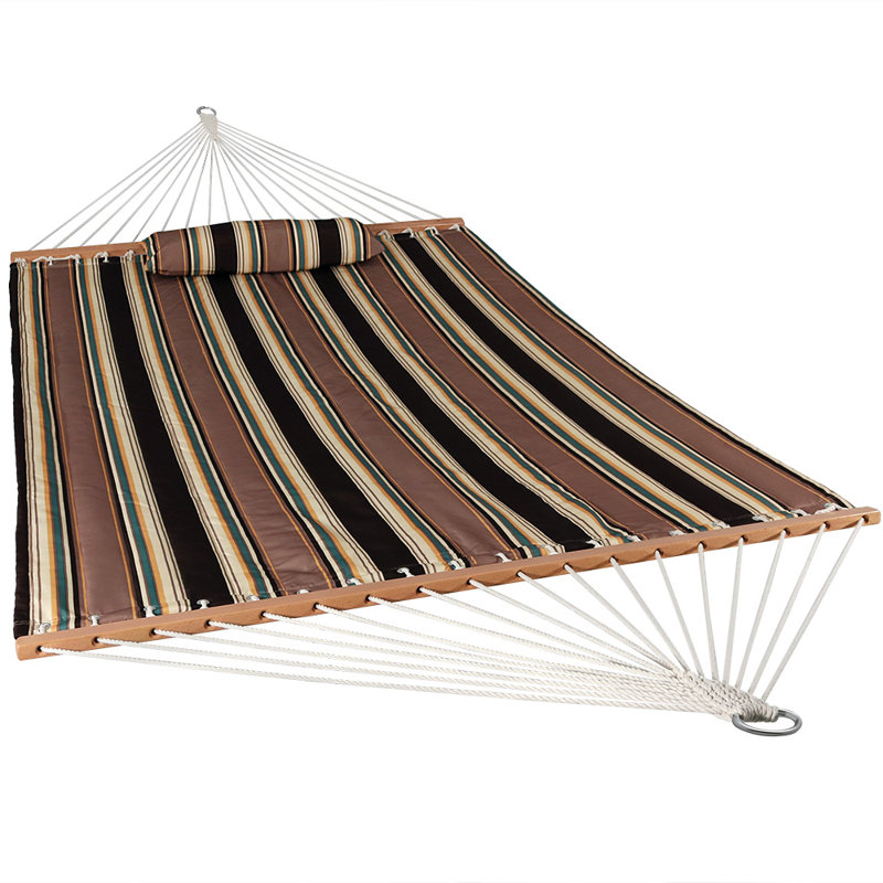 Crespo 2-Person Quilted Polyester Spreader Bar Hammock with 450-lb Capacity - Sandy Beach