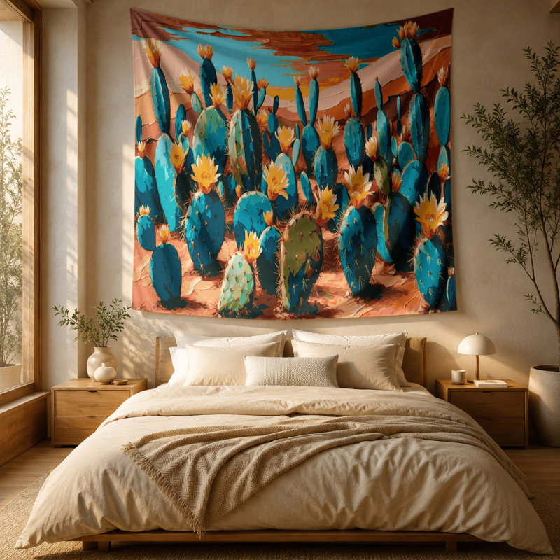 Tapisserie murale Southwestern Plants Prickly Pear 178, 51 po x 60 po