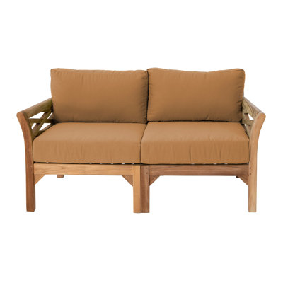 Monterey Teak Outdoor Loveseat with Sunbrella Cushions