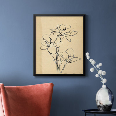 Magnolia croquis II, toile encadrée de qualité supérieure - prête à être accrochée