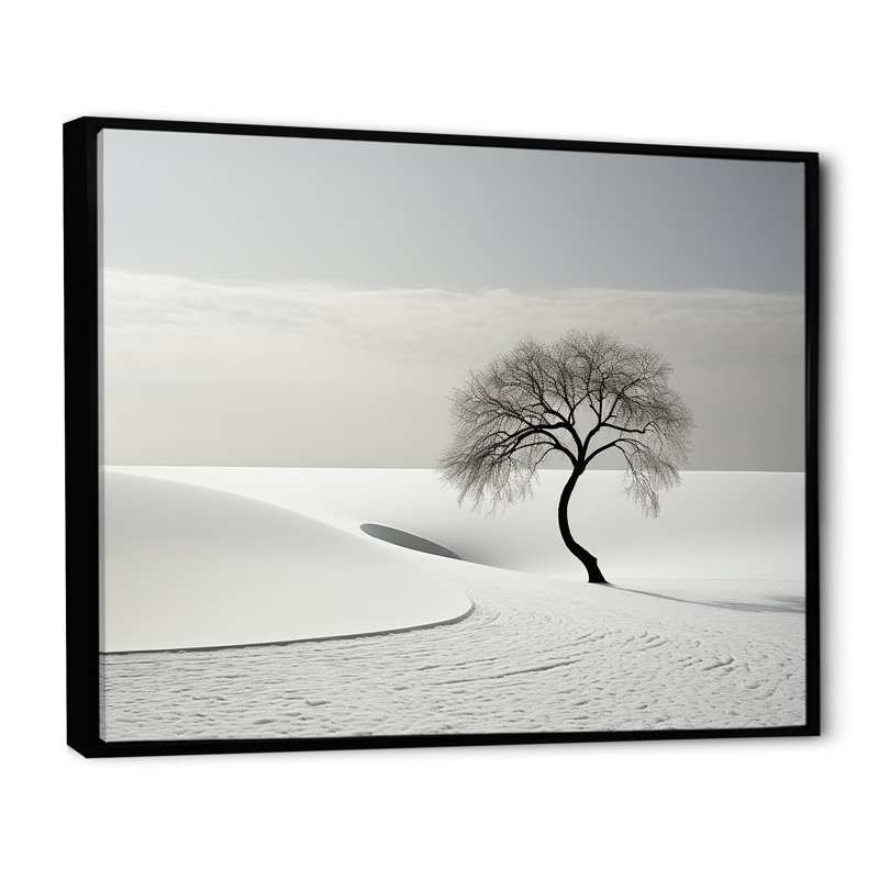 Paysage d'hiver photo I sur toile, Cadre flottant noir, 16" H x 32" W