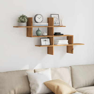 17 Stories Wall Shelf 124.5X18x60.5 Cm Engineered Wood