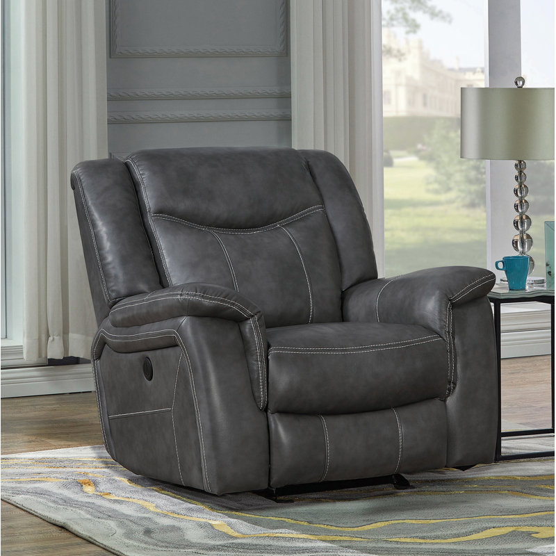 Corneau Faux Leather Recliner, Manual