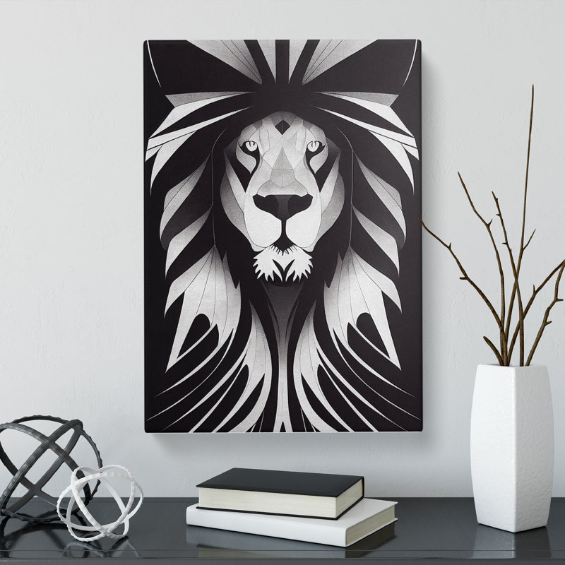 Lion Monochrome Vol.2 - Wrapped Canvas, 50cm H x 35cm W x 3cm D