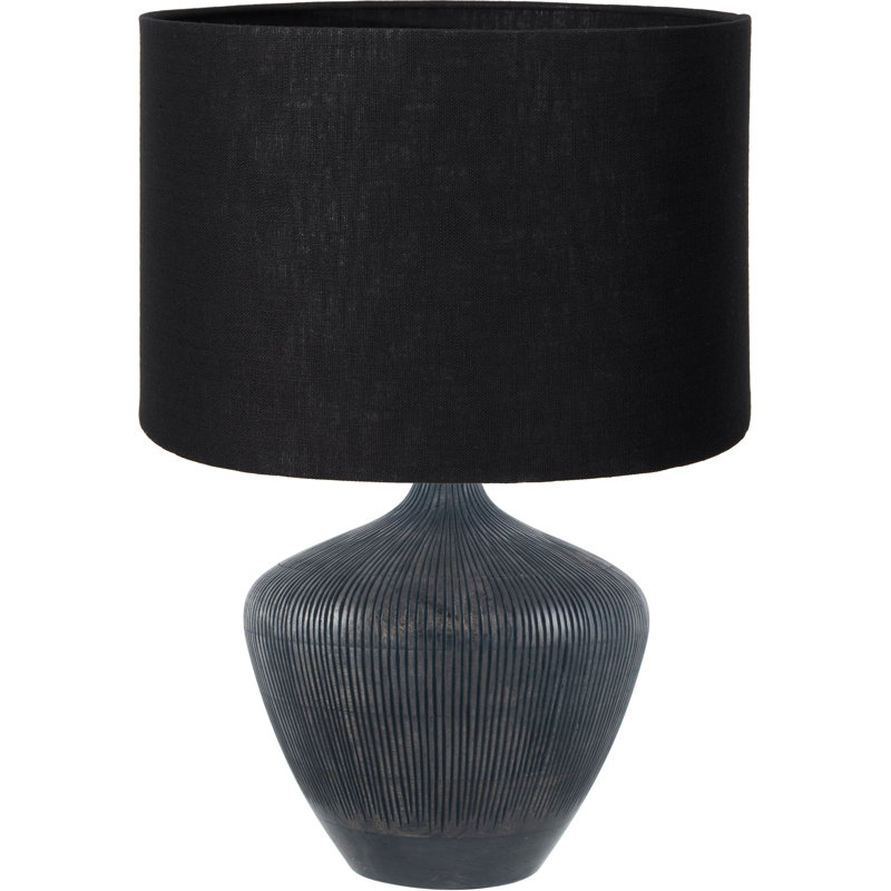 Wood Table Lamp, Black, 21.26" H x 13.78" W x 13.78" D, Black