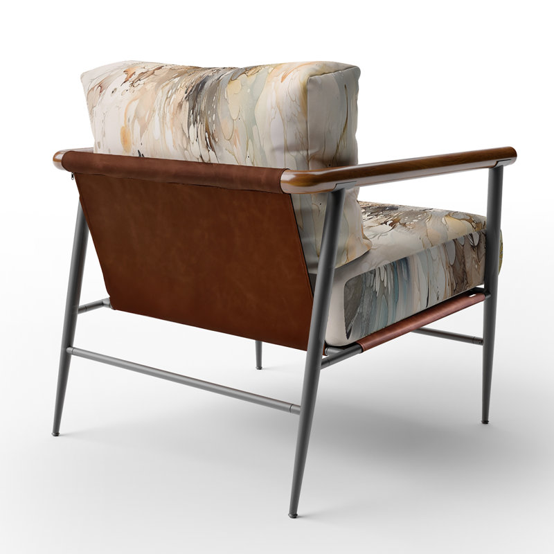 Geometric Profondeurs I - Fauteuil d'appoint rembourré abstrait, Noir