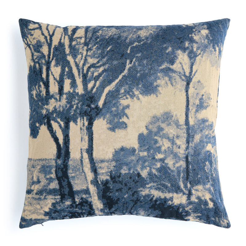 Toile Square Pillow Cover & Insert, Toile Moss, Square 24"H x 24"W