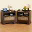 Table de chevet avec rangement, ensemble de 2, table de chevet en rotin Boho avec tiroir-875756908-881158074
