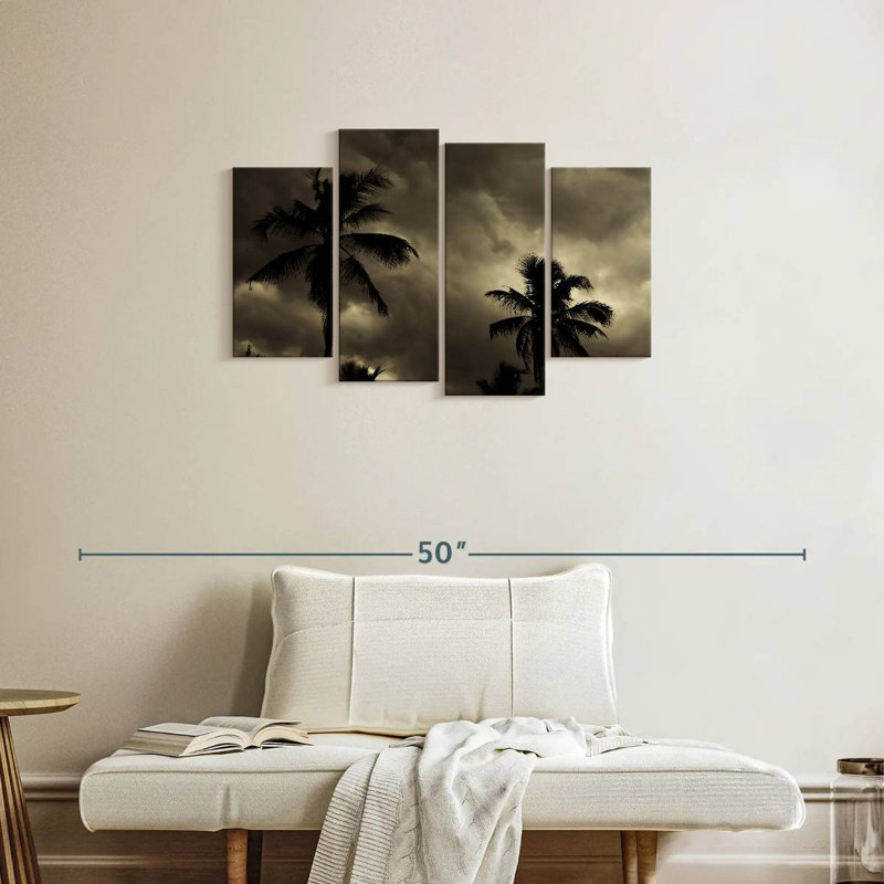 Harnek, silhouette de palmiers tropicaux, H 22 po x l 36 po