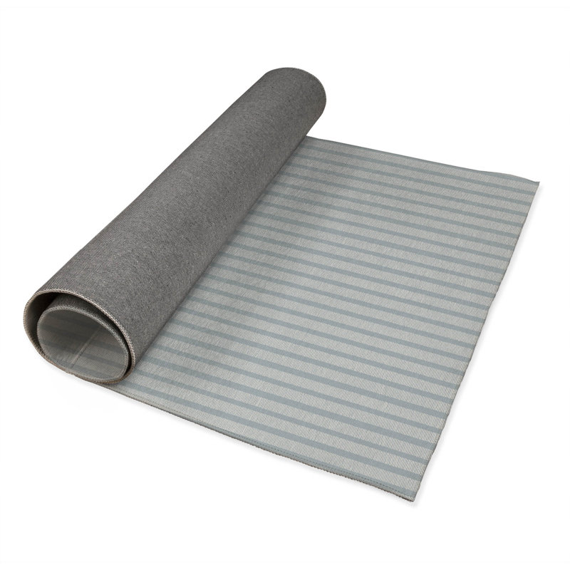 Comb Row Decorative Lightweight Office Mat, 7' W x 5' L  , Slate Blue