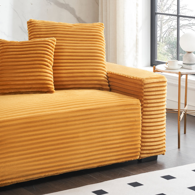 Canapé modulaire moderne surdimensionné Boucle - Canapé de salon rembourré confortable avec coussins moelleux, Orange