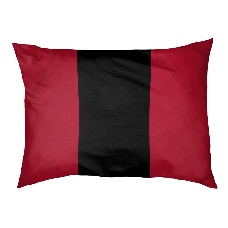 Oreiller rectangulaire designer, Grand (L 40 po x l 50 po), Rouge / noir
