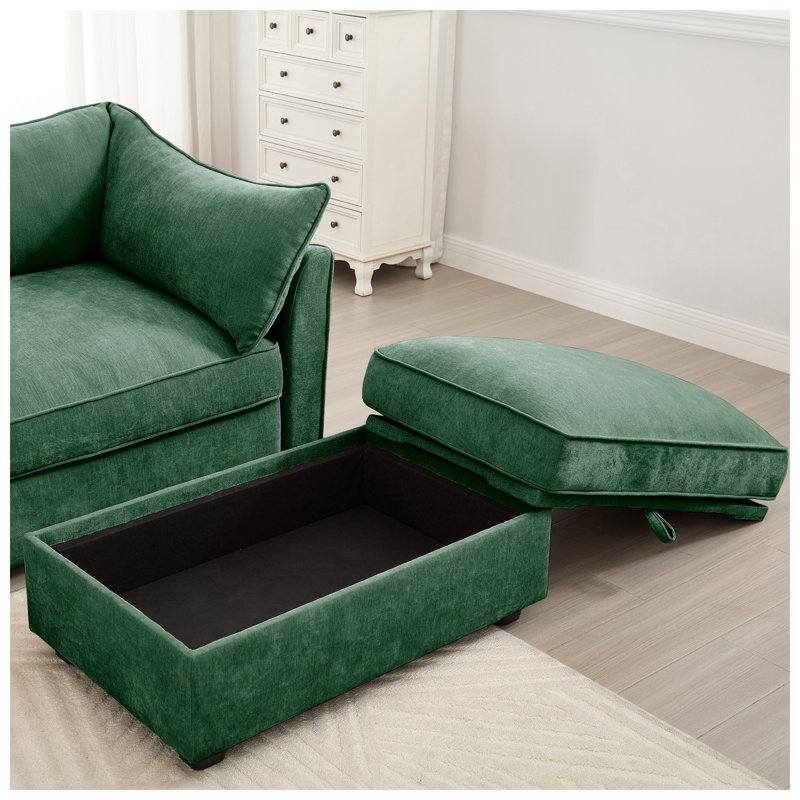 Canapé en chenille à 2 tiroirs l 78,7 po x P 56,6 po x H 31,4 po Crescent