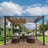 Florence  Aluminum Pergola in Gray Powder-Coated Finish with Adjustable Canopy-39493083-39493269