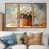 Toile avec cadre flottant brun