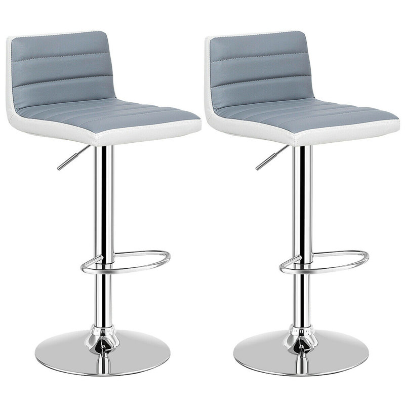 Plouffe Swivel Upholstered Adjustable Height Counter Stool with Metal Frame