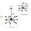 Lustre de style Mid-Century moderne 15 lumières Chachi au fini noir-1538583421