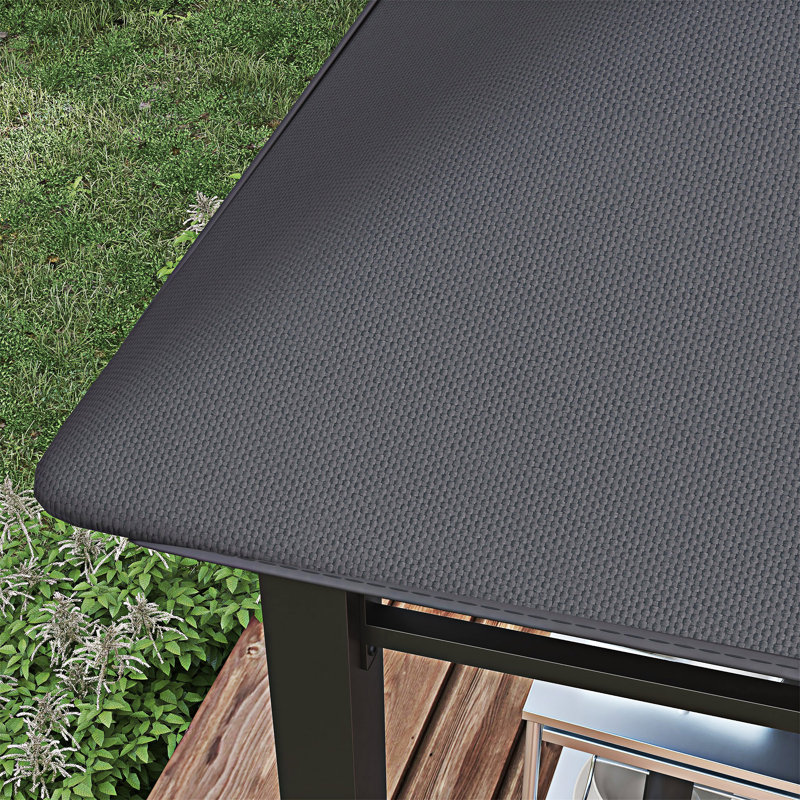 Abri de jardin pour terrasse avec toit à motif géométrique unique