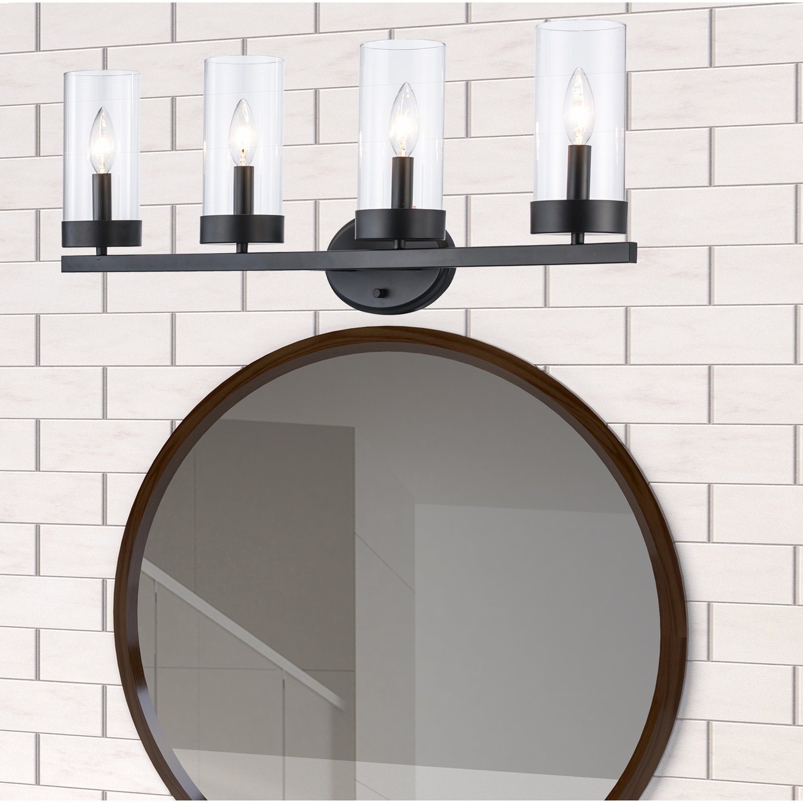 Angelica Dimmable Black Vanity Light, 4