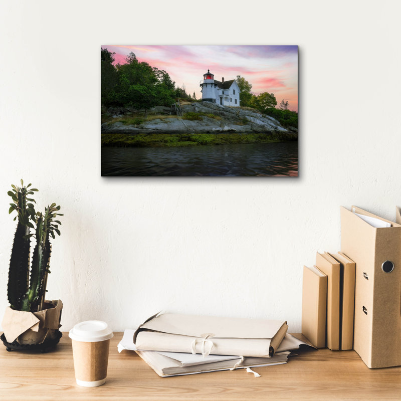 «Perkins Island Lighthouse» par Rick Berk, art mural sur toile, H 12 po x l 18 po x P 0,75 po