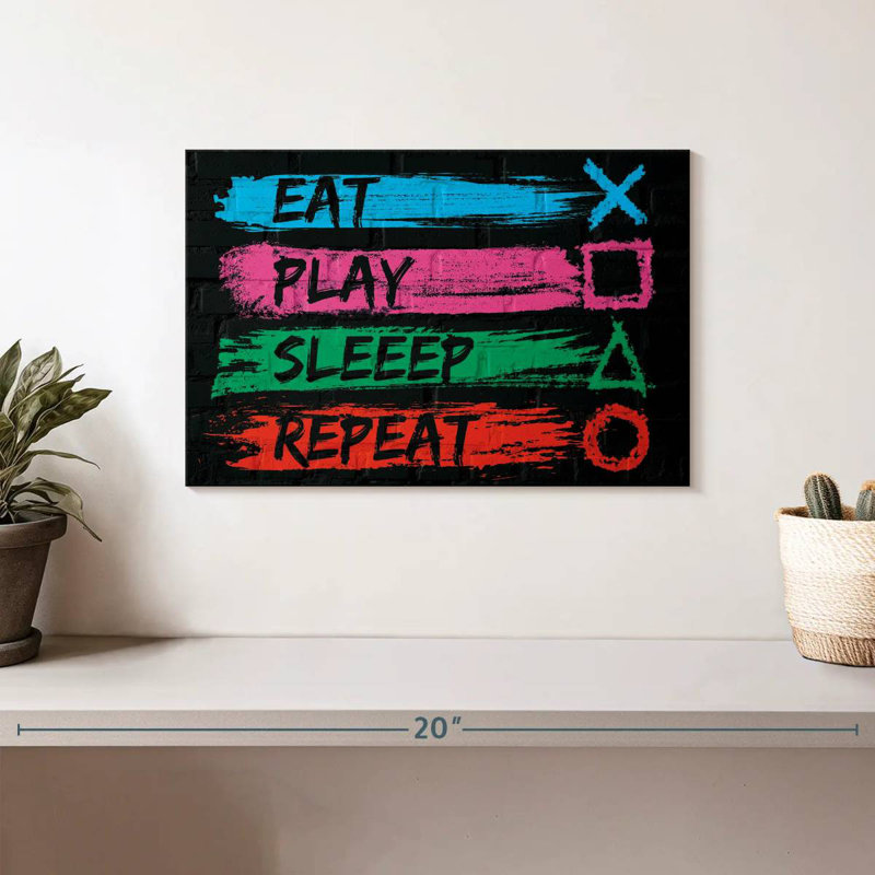 Senne Eat Play Sleep Repeat, 8" H x 12" W