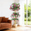 Bougainvillier artificiel 4/5/6 pi en pot blanc, plante à fleurs artificielle pour la décoration intérieure et extérieure
