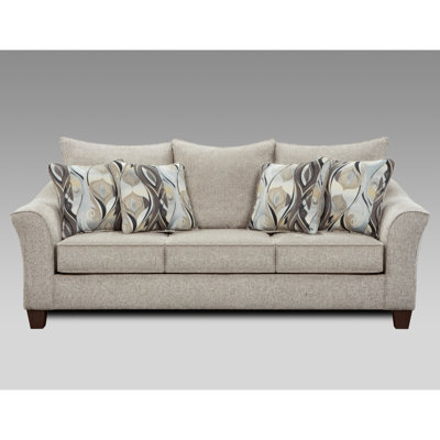 Modern Sofa Platinum Fabric Pillowback Sofa