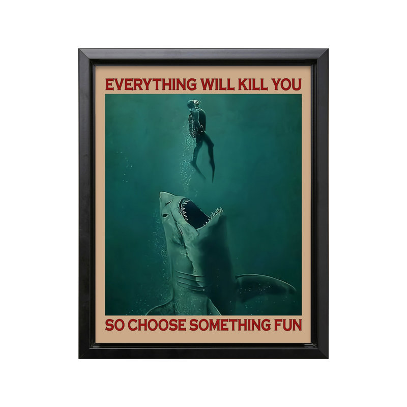 Tout vous tuera, Poster, 18"H x 24"W, White Framed