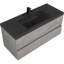 Meuble-lavabo mural 48 po avec lavabo, meuble-lavabo mural avec lavabo à quartz noir et tiroirs