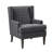 Bedford Decker 28.75" Wide Traditional Fabric Plaid Wingback Accent Armchair, Charcoal-52189349