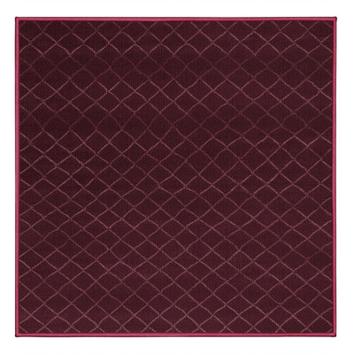 Machine Washable Trellis Red Area Rug