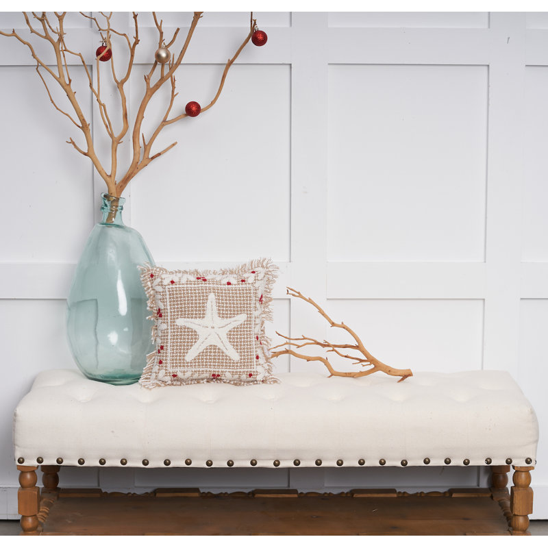Coussin 12 "x 12" Natural Coast Starfish, Noël beige