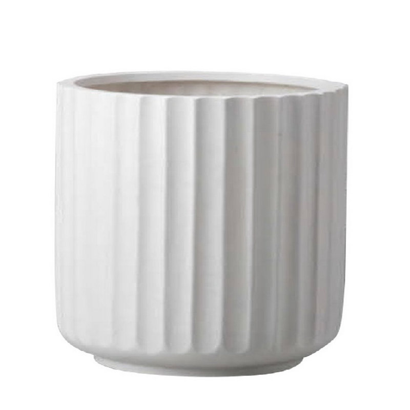 Allenville Fiberstone Plant Pot, White, 12.5" H x 14" W x 14" D