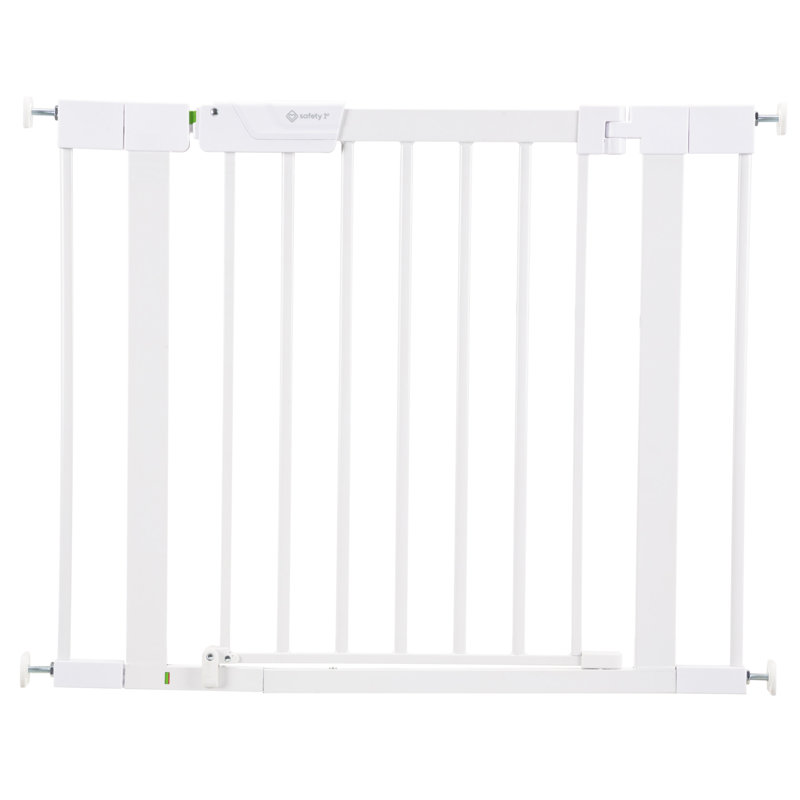 White Metal Pressure Mounted Swinging Stairway Gate