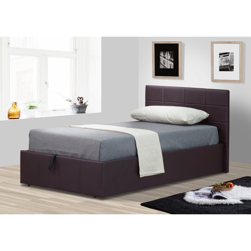 Corbyn Upholstered Ottoman Storage Bed, Single (3'), Dark Brown