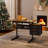 Black Drafting Drawing Table With Stool And 3 Drawers-120286048
