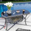 Patio extérieur avec PE, table en verre trempé, coussins amovibles pour un entretien facile 4 sièges confortables-931459689