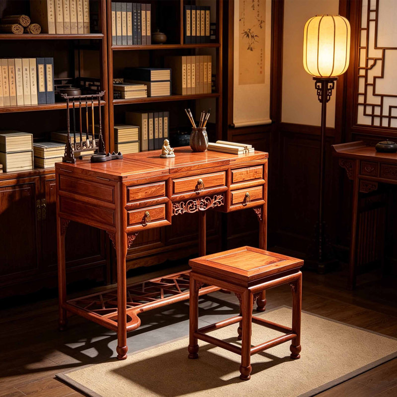 Chinese style retro storage dressing table