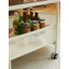 Table basse mobile ovale en métal avec rangement