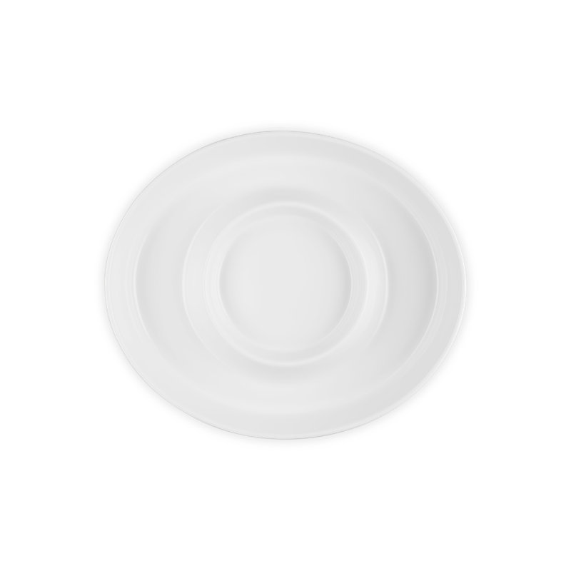 Le Creuset Stoneware Oval Chip And Dip Platter 13 In White, White