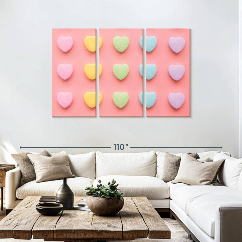 Hardie Pastel Hearts, 48" H x 74" W
