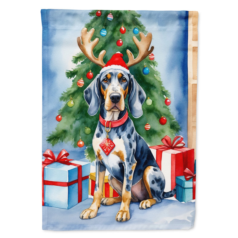 Drapeau de Noël renne de jardin, Bluetick Coonhound