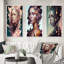 «Crystal Hexagon Woman», 3 pièces sur toile-1785281395-1785281405