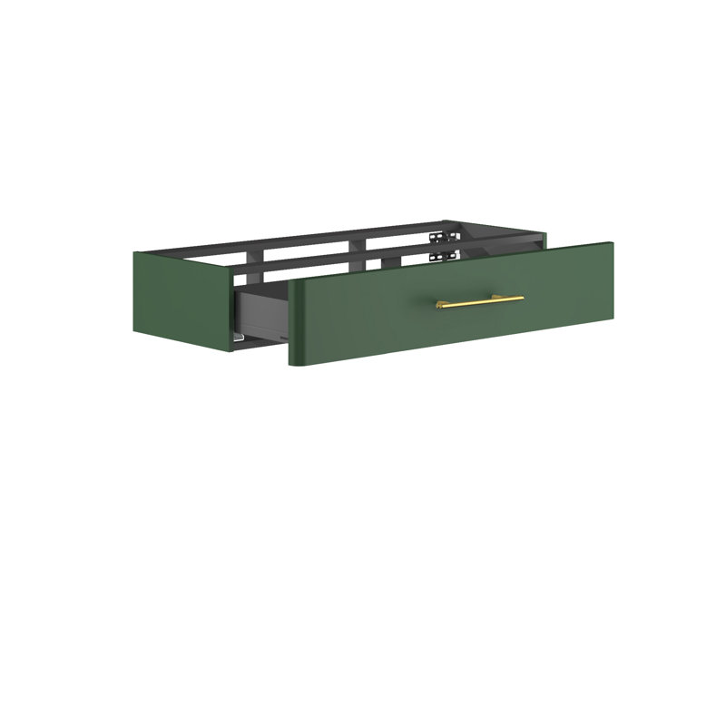 Ashauna 81cm Single Bathroom Vanity Base Only, Conifer Green Supermatt/Gold