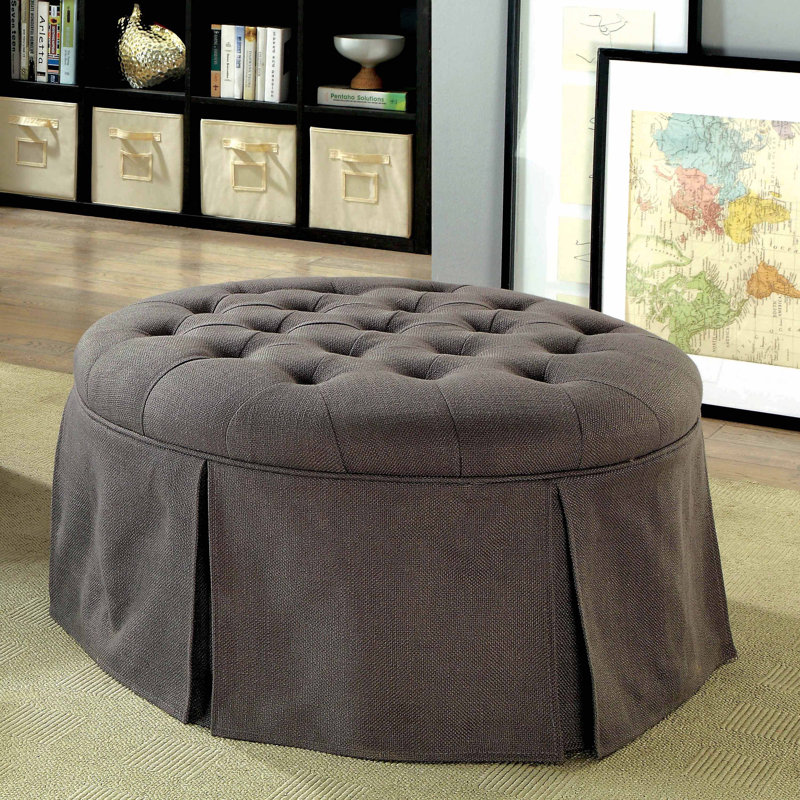 Trefethen Upholstered Ottoman, Grey